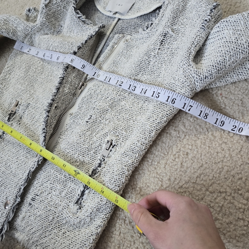IRO Distressed "Agnette" Tweed Jacket Size EU 34 US XS SMALL - Picture 11 of 16